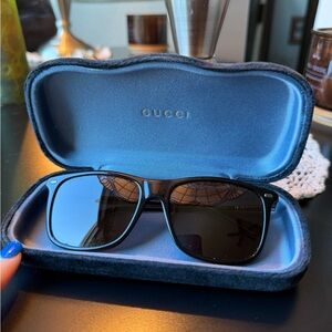 Gucci Dark Sunglasses with Blue Case